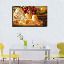Pintura decorativa da lona do alimento com quadro esticado